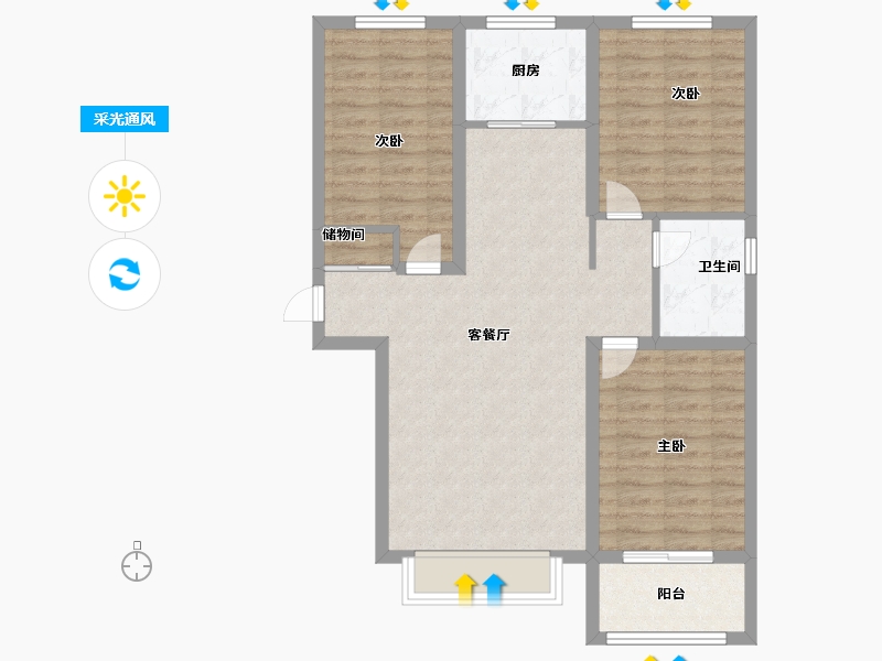 河北省-保定市-尚东城-84.00-户型库-采光通风