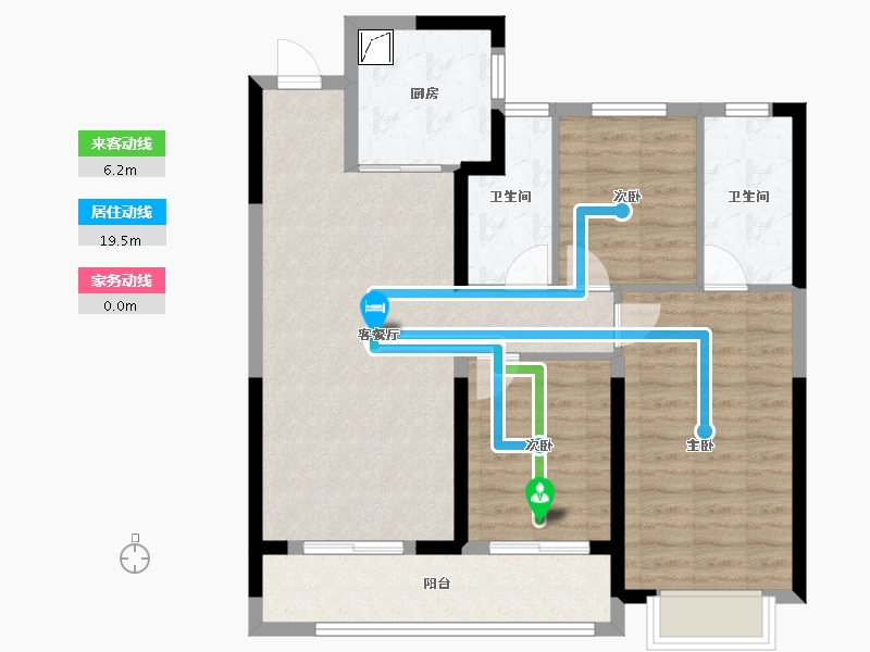 湖北省-武汉市-金地兰亭大境-85.87-户型库-动静线