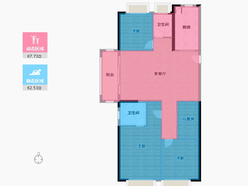 湖北省-武汉市-金地兰亭大境-119.14-户型库-动静分区