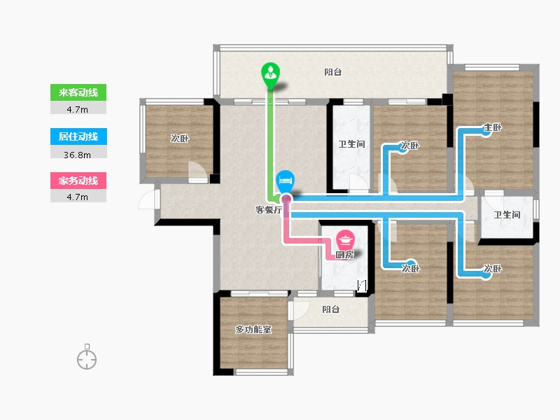 广西壮族自治区-河池市-天润府-104.97-户型库-动静线