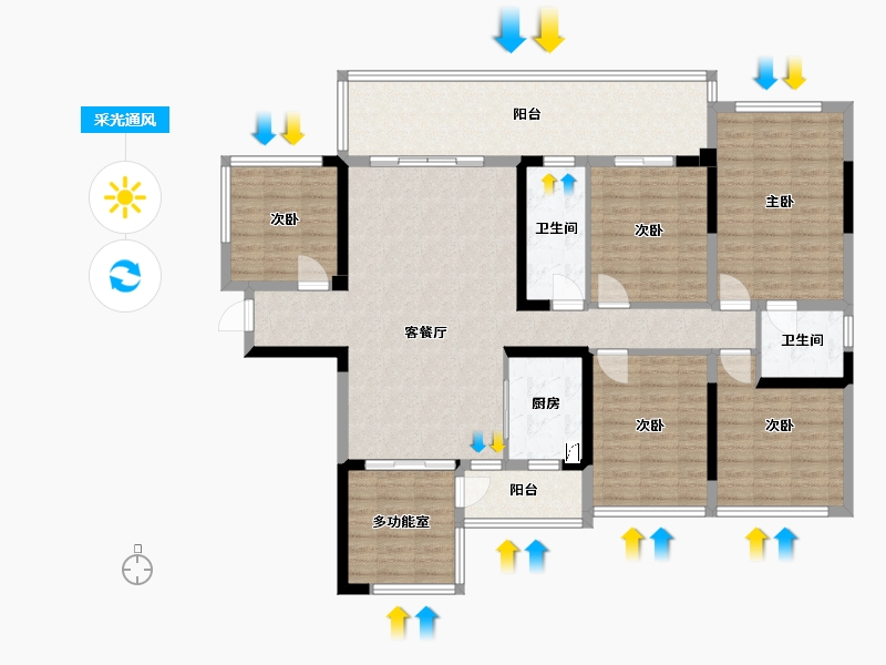 广西壮族自治区-河池市-天润府-104.97-户型库-采光通风