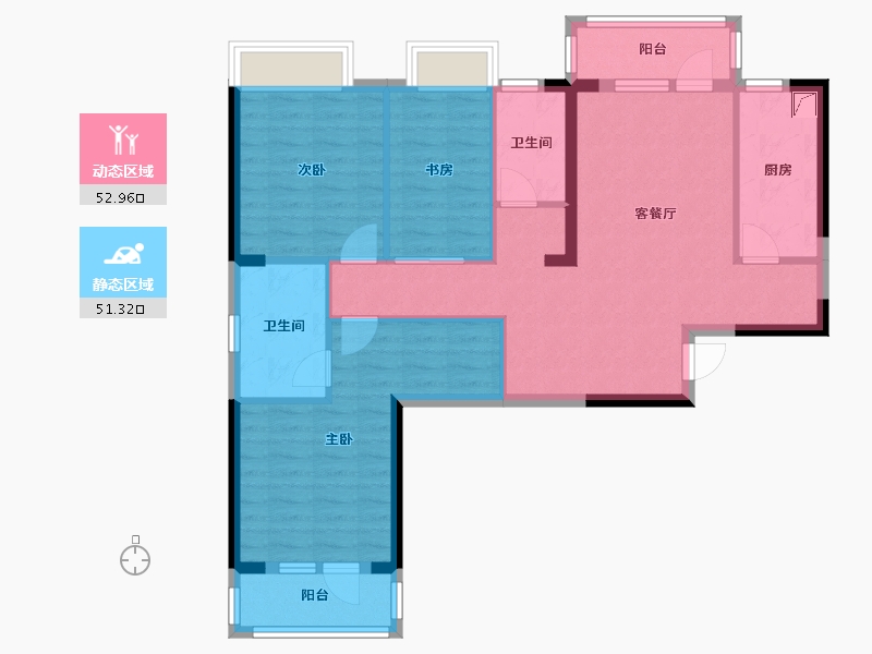 湖北省-武汉市-东湖风光-92.82-户型库-动静分区