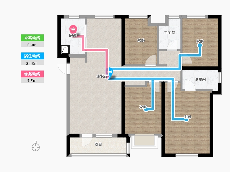 湖北省-武汉市-金地兰亭大境-98.24-户型库-动静线