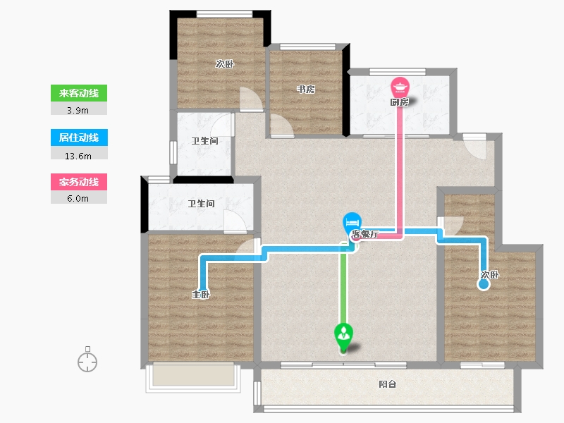 浙江省-嘉兴市-华润润府-132.00-户型库-动静线