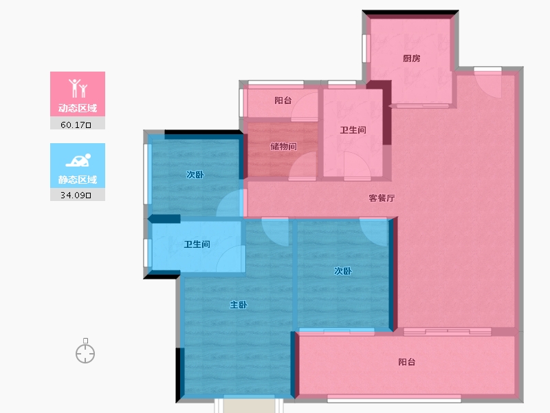 广东省-广州市-深业颐泽府-84.41-户型库-动静分区