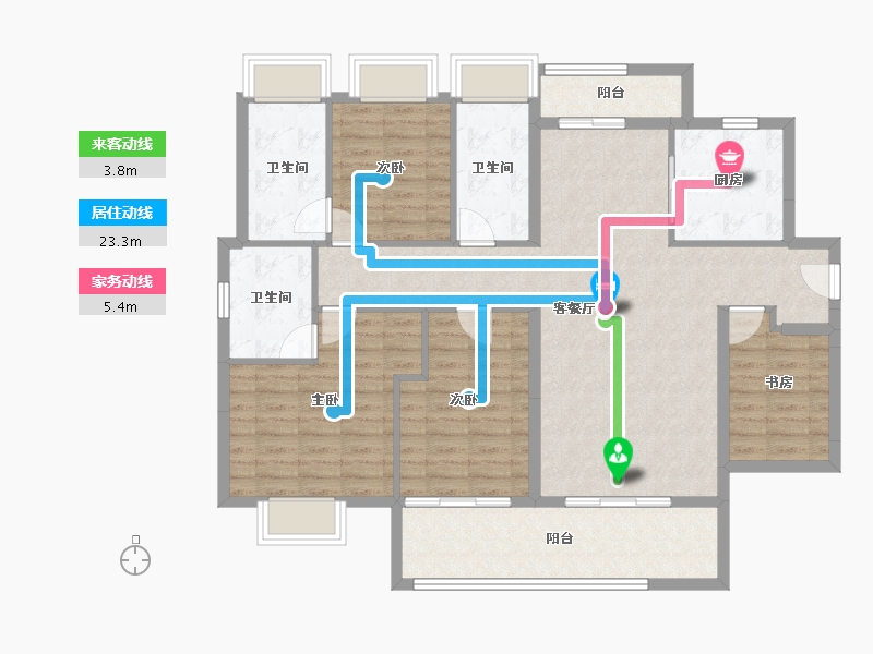 广东省-广州市-深业颐泽府-118.54-户型库-动静线