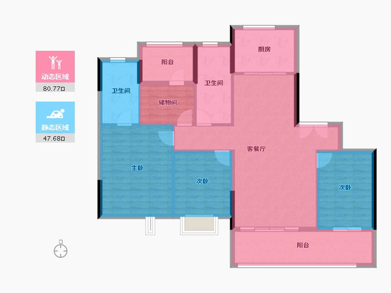 广东省-广州市-深业颐泽府-116.90-户型库-动静分区