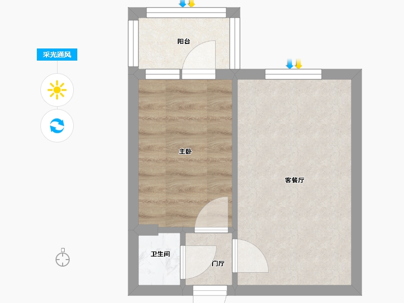 黑龙江省-哈尔滨市-宣西小区-22.40-户型库-采光通风