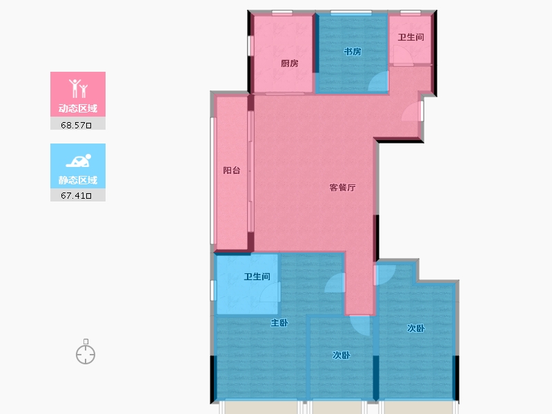 浙江省-嘉兴市-华润润府-124.00-户型库-动静分区