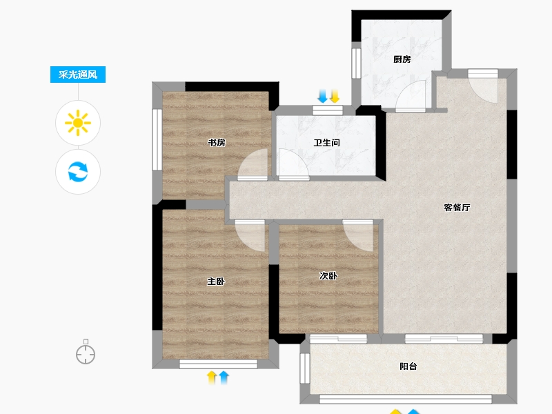 贵州省-贵阳市-建发央著-66.00-户型库-采光通风