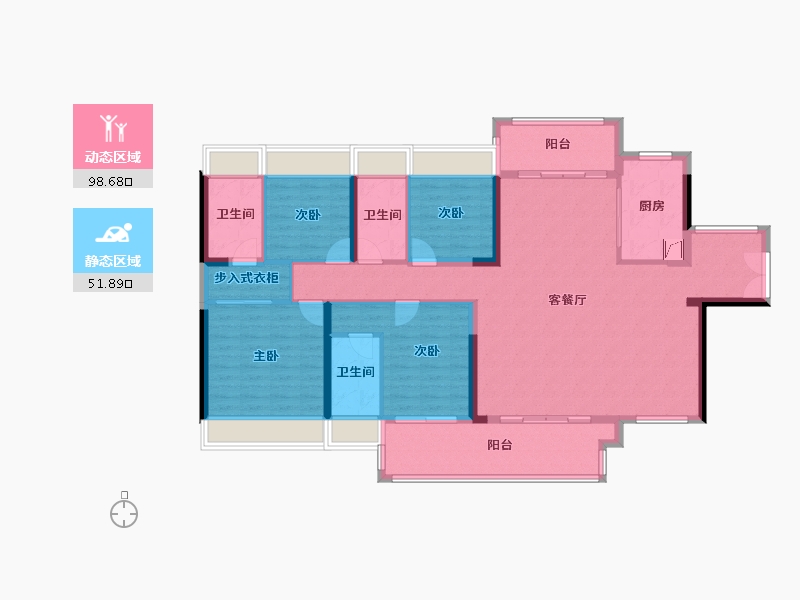 广东省-河源市-华丰国贸金湾-136.01-户型库-动静分区