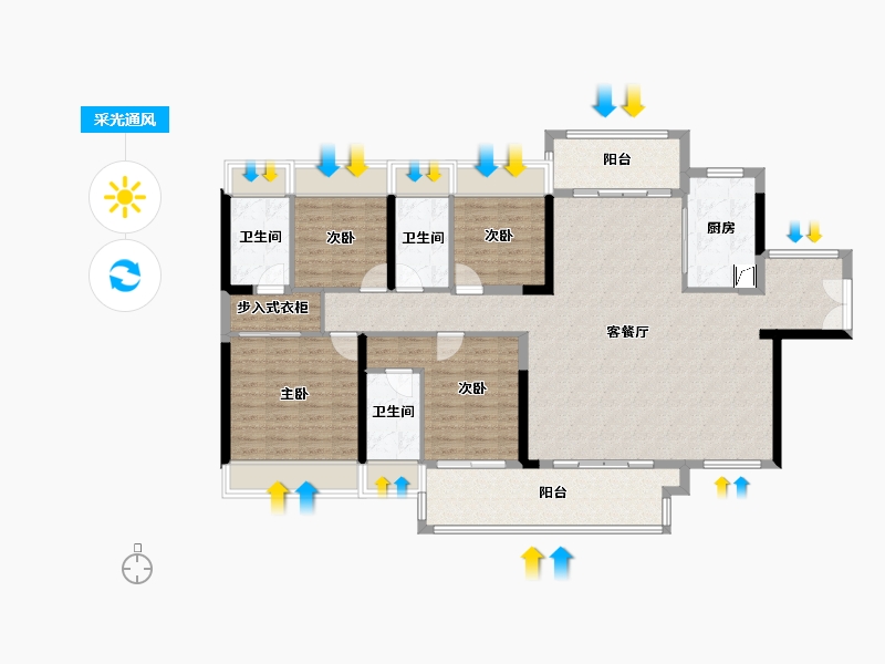 广东省-河源市-华丰国贸金湾-136.01-户型库-采光通风