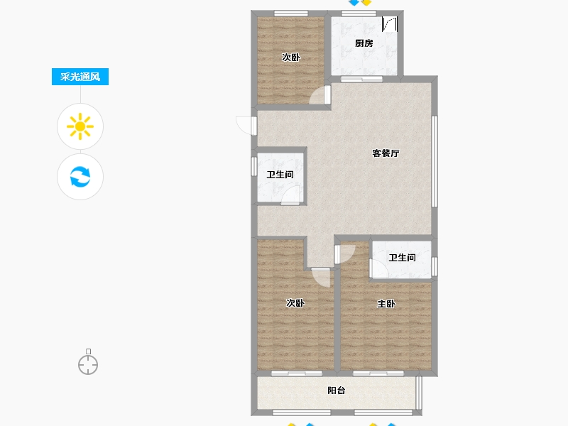 山东省-枣庄市-中坚一品-108.00-户型库-采光通风