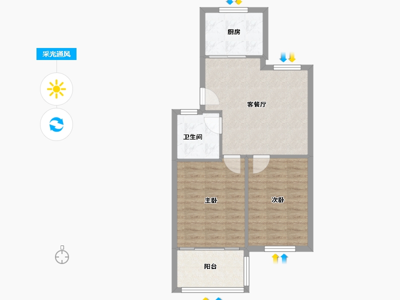 浙江省-宁波市-中河丽园-58.00-户型库-采光通风