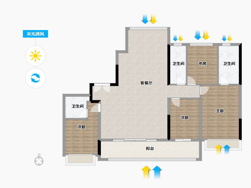 浙江省-嘉兴市-苏嘉云境园-140.22-户型库-采光通风