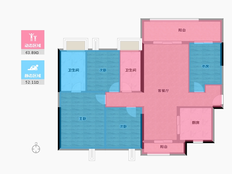 广东省-广州市-深业颐泽府-104.80-户型库-动静分区