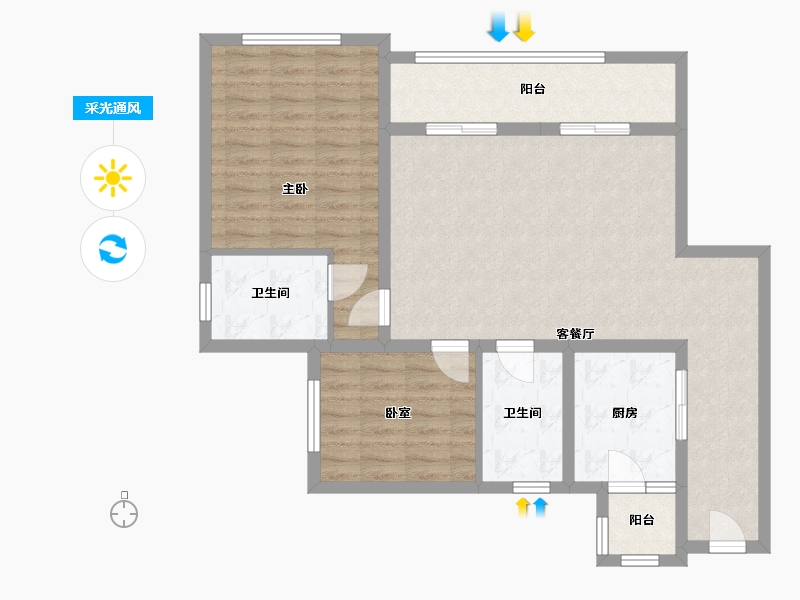 四川省-成都市-公园首府-82.17-户型库-采光通风