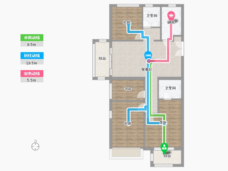 浙江省-嘉兴市-大众馨苑-84.00-户型库-动静线