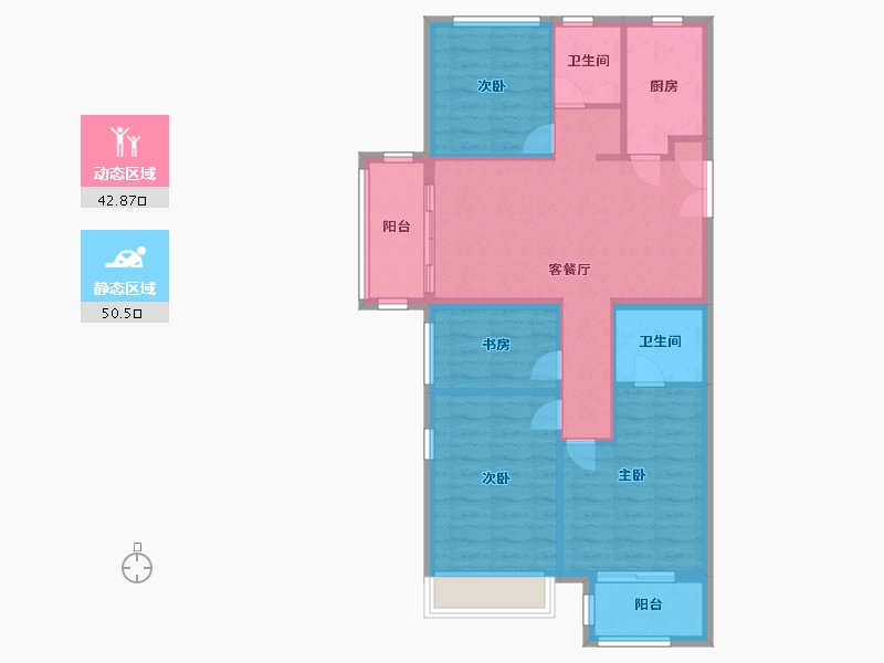 浙江省-嘉兴市-大众馨苑-84.00-户型库-动静分区