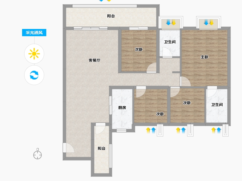 广东省-广州市-中建玖玥湾-114.53-户型库-采光通风