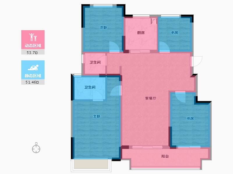 浙江省-湖州市-中南望樾澜庭-93.61-户型库-动静分区