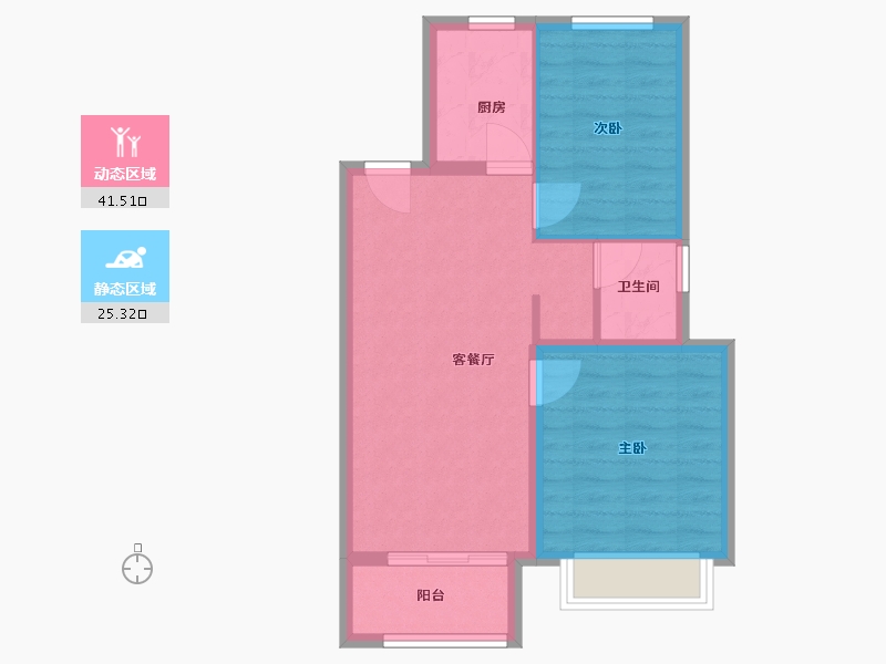 浙江省-嘉兴市-大众馨苑-60.00-户型库-动静分区