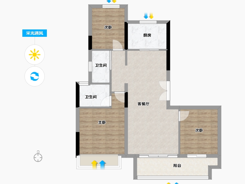 河南省-商丘市-天龙湖中央公园-79.20-户型库-采光通风