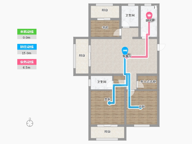 山东省-青岛市-青岛印象湾-105.61-户型库-动静线