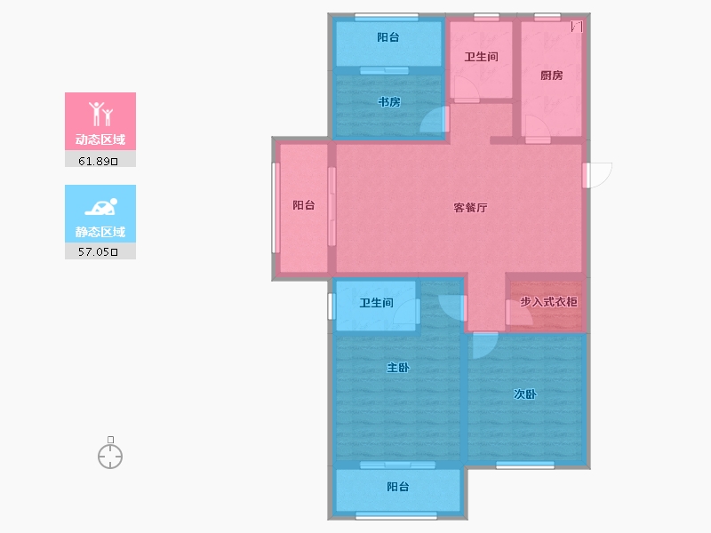 山东省-青岛市-青岛印象湾-105.61-户型库-动静分区