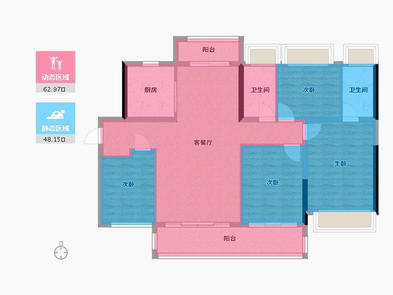 广东省-云浮市-中央公园-102.00-户型库-动静分区