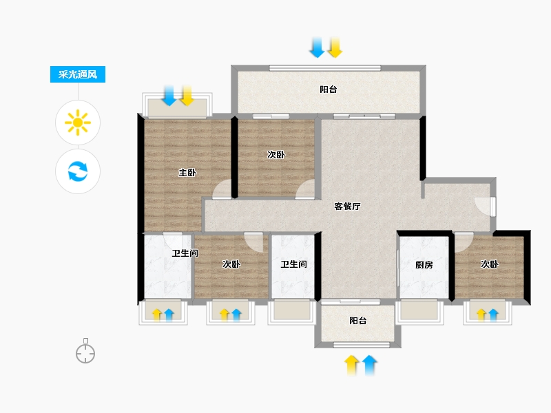 广东省-广州市-中建玖玥湾-114.41-户型库-采光通风