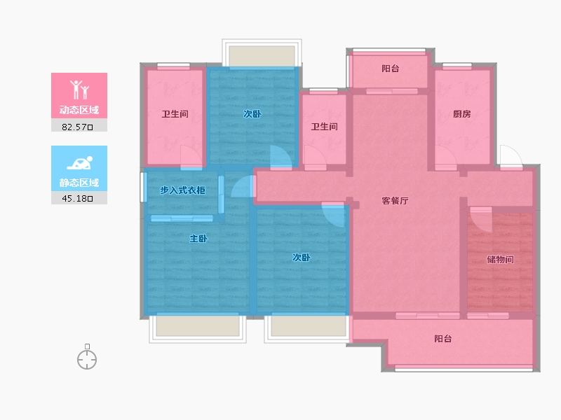 江西省-赣州市-珑玺湾-89.00-户型库-动静分区