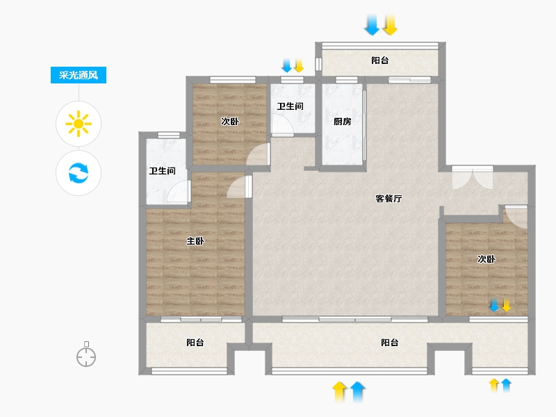 河南省-商丘市-奥莱康桥明月湾-116.34-户型库-采光通风