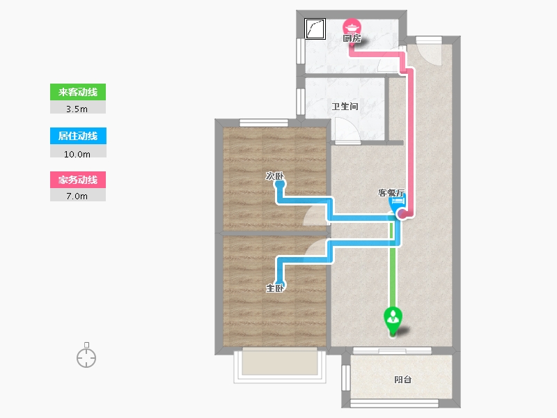 浙江省-嘉兴市-大众馨苑-60.01-户型库-动静线