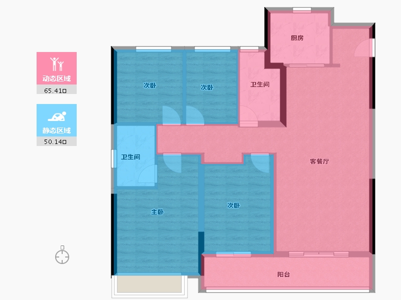 浙江省-嘉兴市-华润润府-104.01-户型库-动静分区