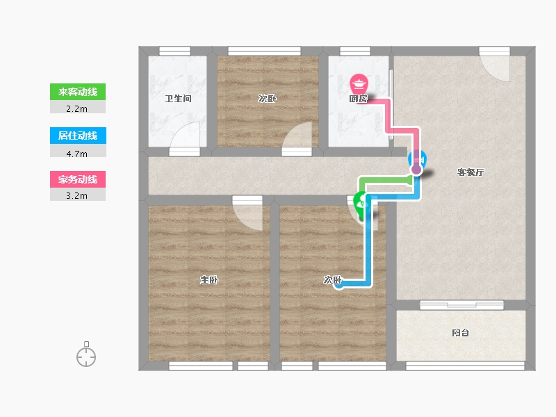 河南省-郑州市-朗悦公园道1号-71.00-户型库-动静线