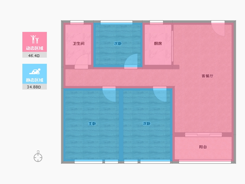 河南省-郑州市-朗悦公园道1号-71.00-户型库-动静分区