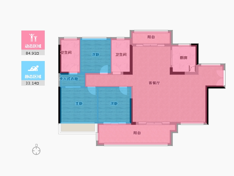 广东省-河源市-华丰国贸金湾-106.40-户型库-动静分区