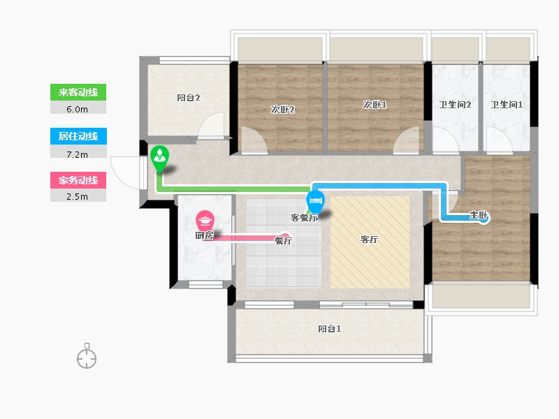 广东省-惠州市-湾上一品-87.20-户型库-动静线