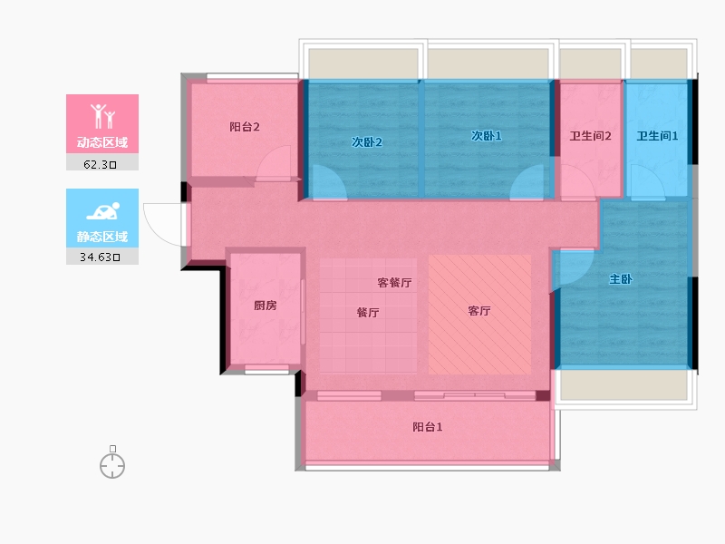 广东省-惠州市-湾上一品-87.20-户型库-动静分区