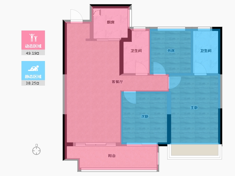 浙江省-湖州市-中南望樾澜庭-78.77-户型库-动静分区