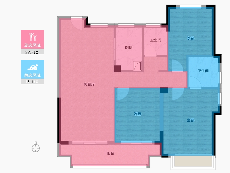 浙江省-湖州市-中南望樾澜庭-93.00-户型库-动静分区