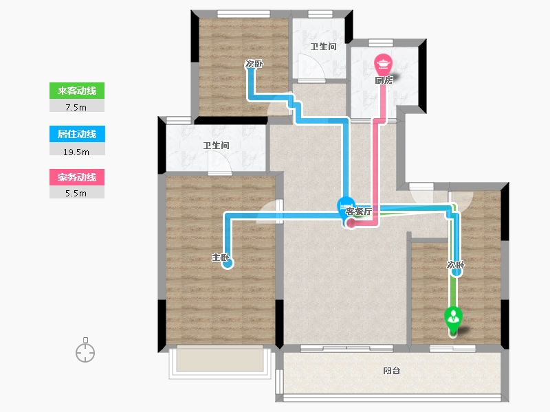 浙江省-嘉兴市-华润润府-94.40-户型库-动静线