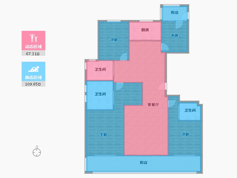 浙江省-宁波市-中湾广场-167.36-户型库-动静分区