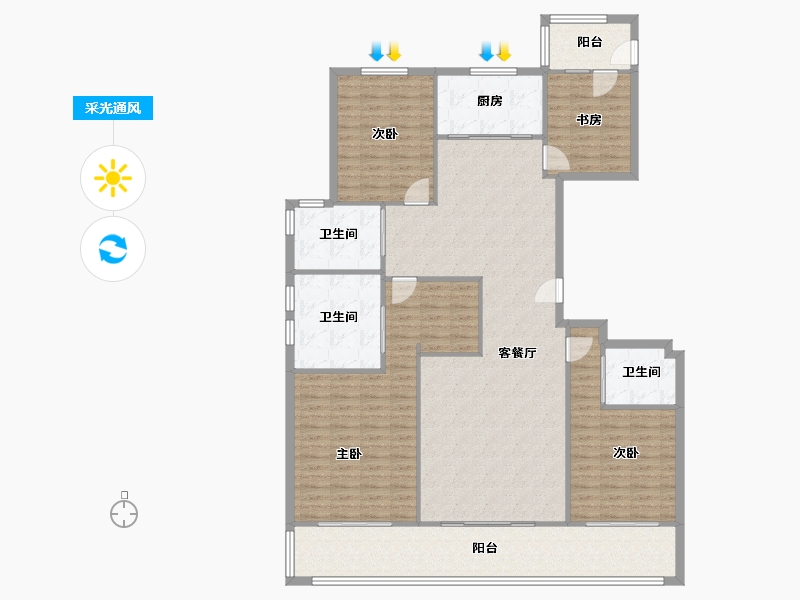 浙江省-宁波市-中湾广场-167.36-户型库-采光通风