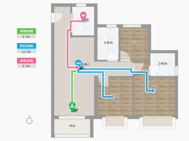 浙江省-嘉兴市-大众馨苑-71.20-户型库-动静线