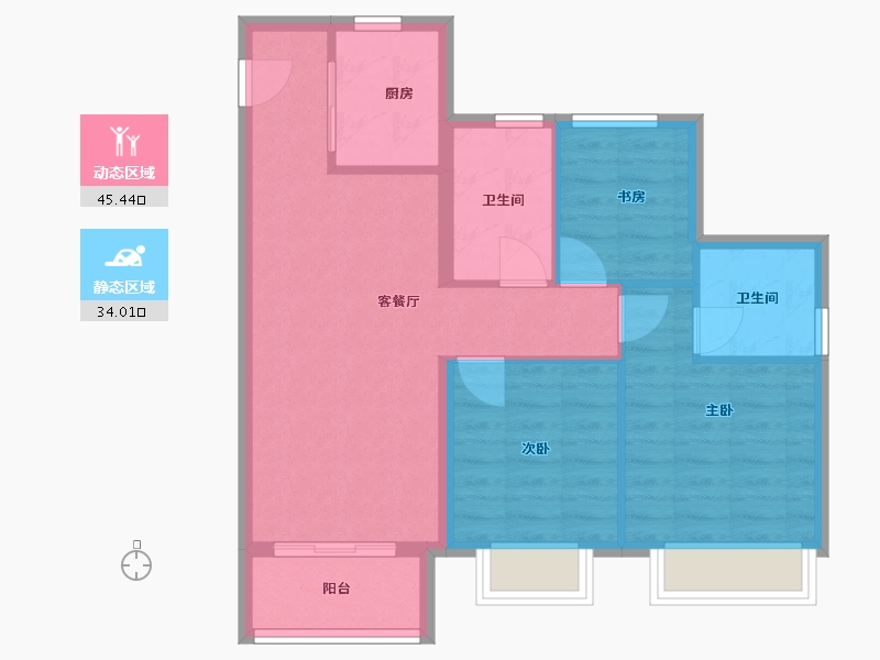 浙江省-嘉兴市-大众馨苑-71.20-户型库-动静分区