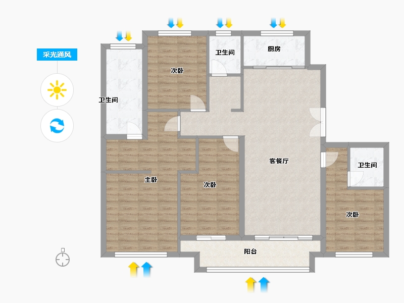 河南省-商丘市-葛天文化城-118.40-户型库-采光通风