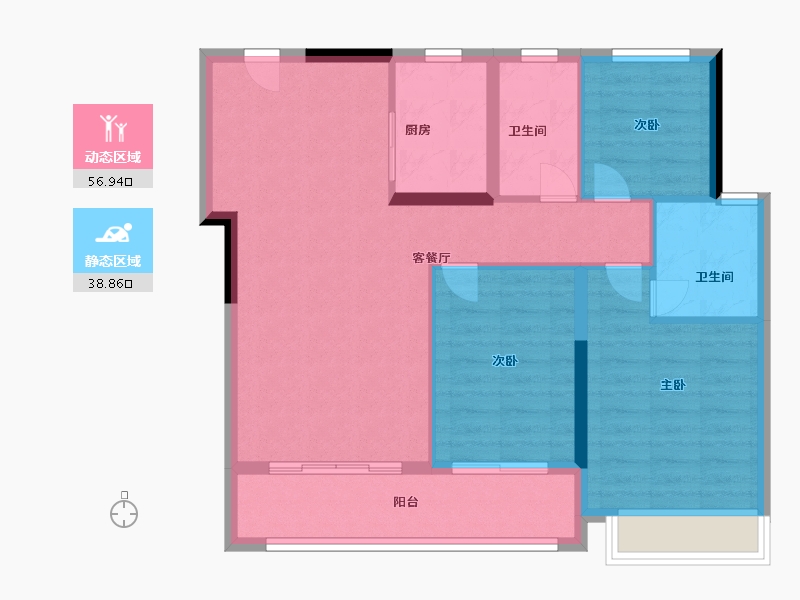 浙江省-嘉兴市-华润润府-86.40-户型库-动静分区