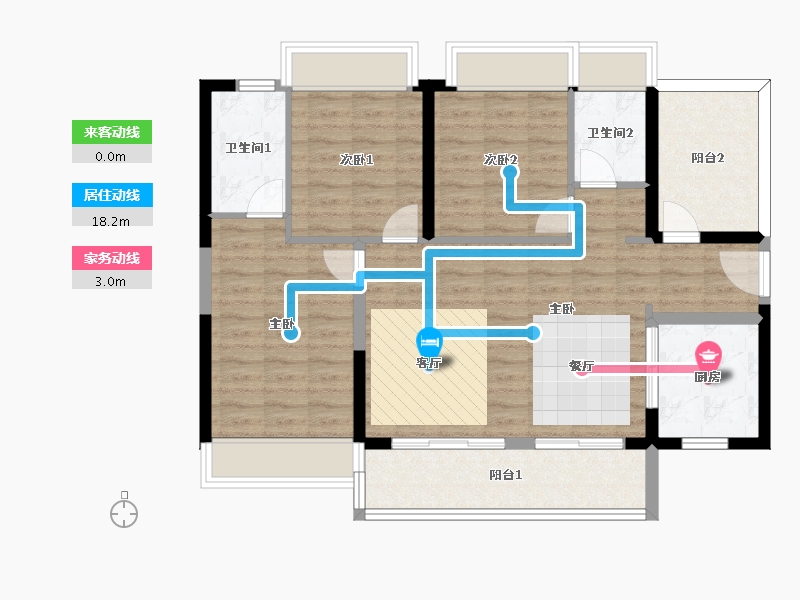 广东省-惠州市-灿邦珑廷观邸-94.17-户型库-动静线